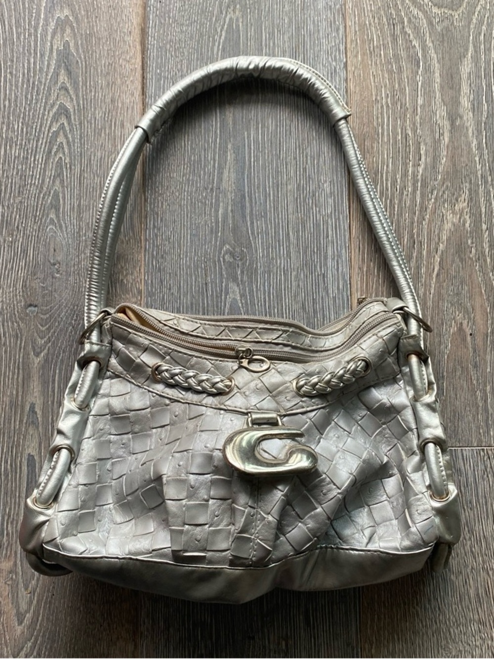 Vintage Metallic Silver Guess Bag